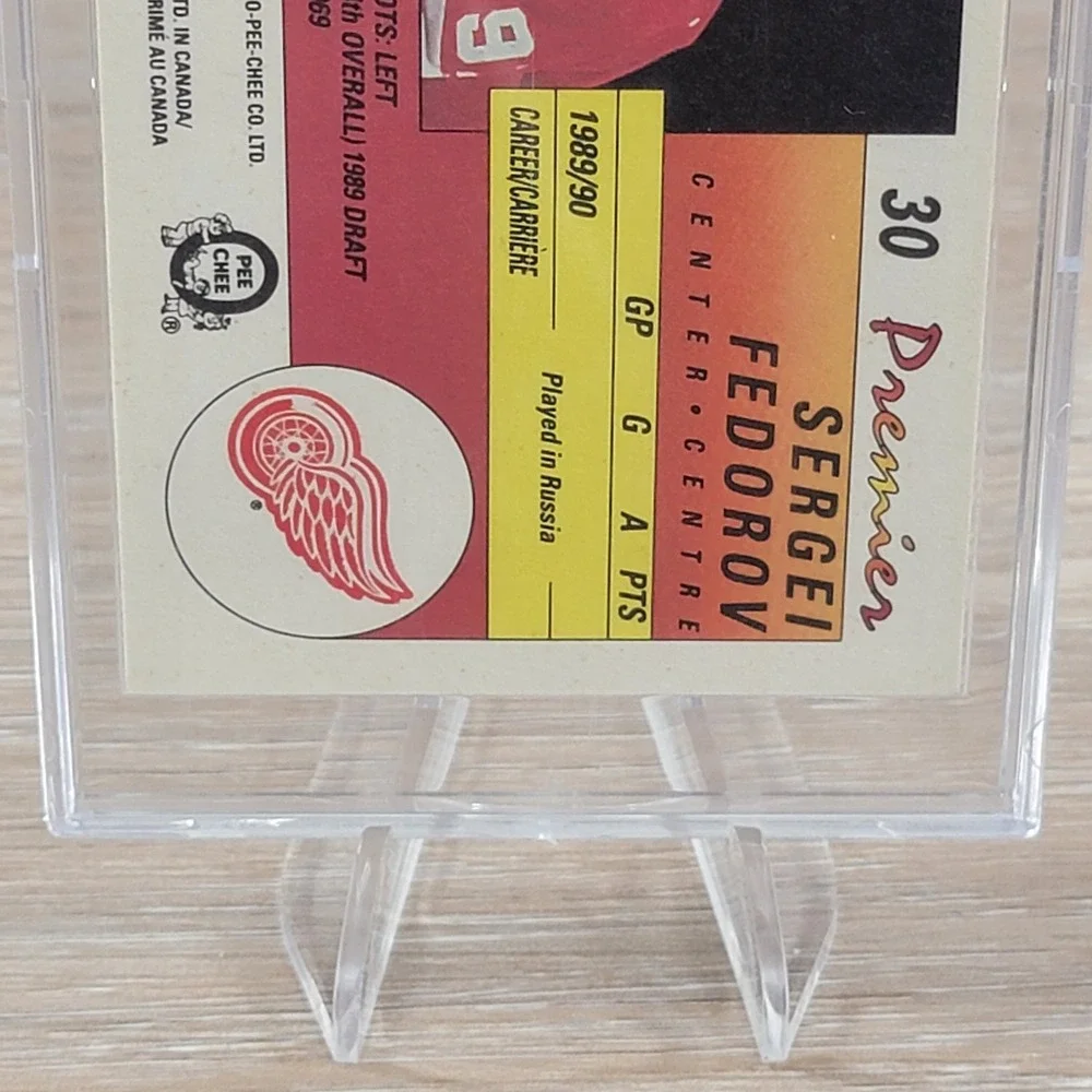 Sergei Fedorov Autographed 1989 90 O Pee Chee Premier Detroit Red Wings Rookie